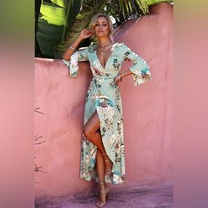 Hello Molly Mint Floral High Low Dress